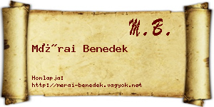 Mérai Benedek névjegykártya