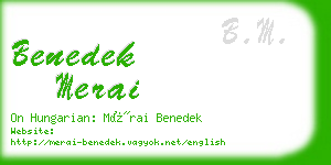 benedek merai business card